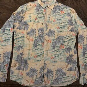 Faherty Men's Casual Button Down Shirt - Blue and Cream